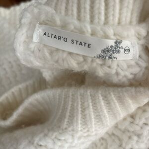 Altar'd State Ivory Knit Cowl Sweater